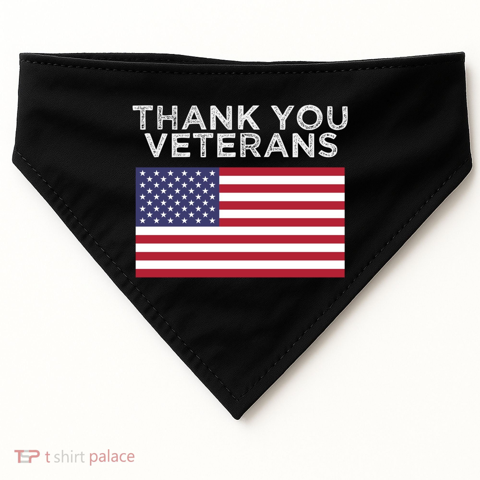 Thank You Veterans For Veterans Day Gift USA-Made Doggie Bandana