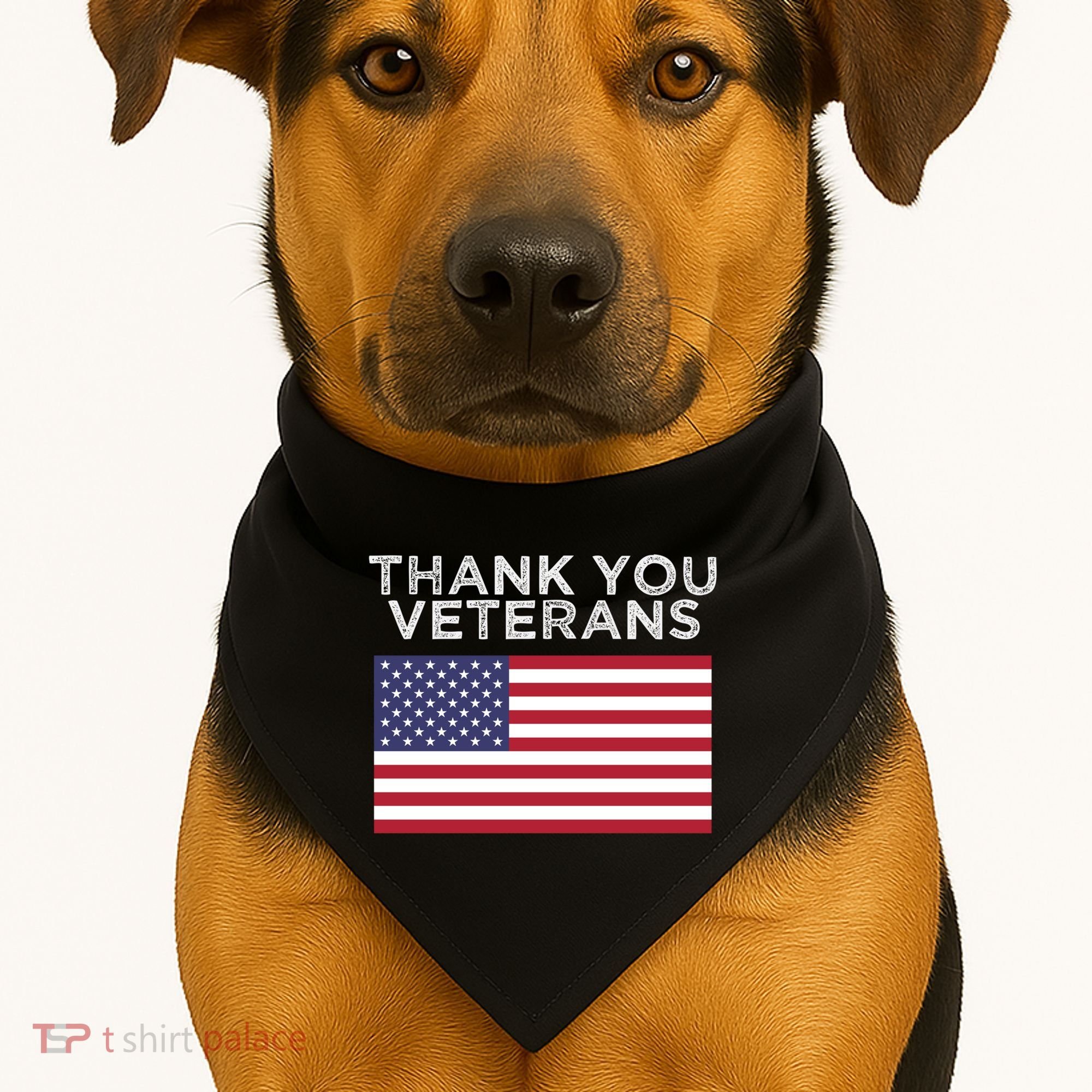 Thank You Veterans For Veterans Day Gift USA-Made Doggie Bandana