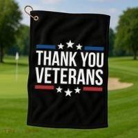 Thank You Veterans Gift Golf Towel thumb 1