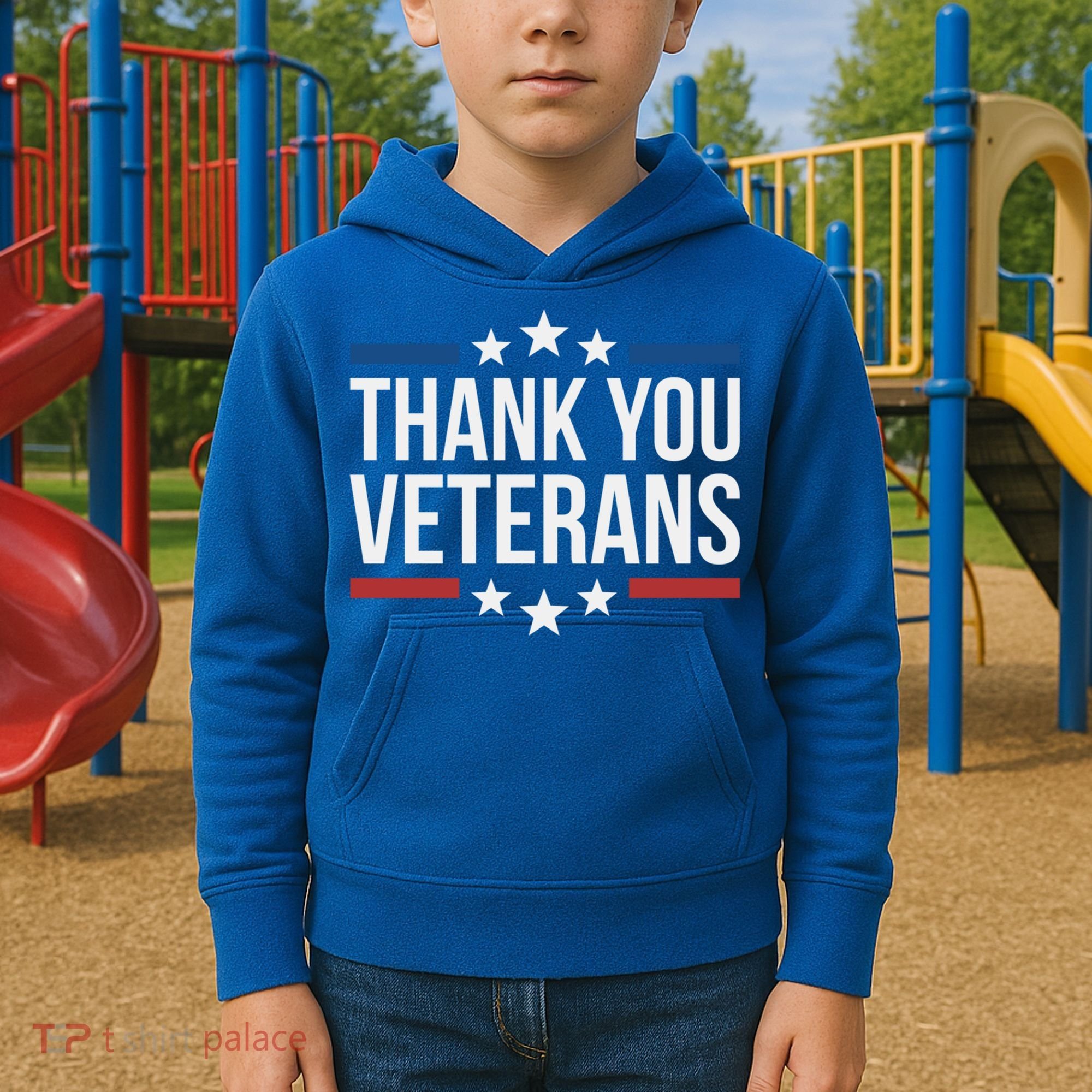 Thank You Veterans Gift Kids Hoodie