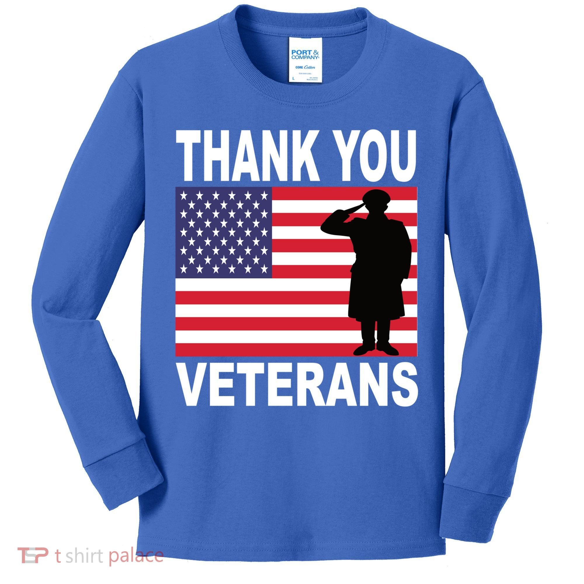 Thank You Veterans Gift Veterans Day Gift Kids Long Sleeve Shirt