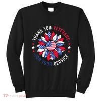 Thank You Veterans Sunflower Military Veterans Day Tribute Sweatshirt thumb 0