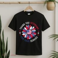Thank You Veterans Sunflower Military Veterans Day Tribute T-Shirt thumb 2