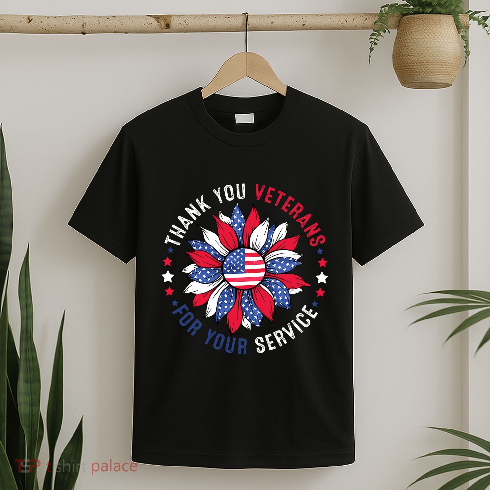 Thank You Veterans Sunflower Military Veterans Day Tribute T-Shirt