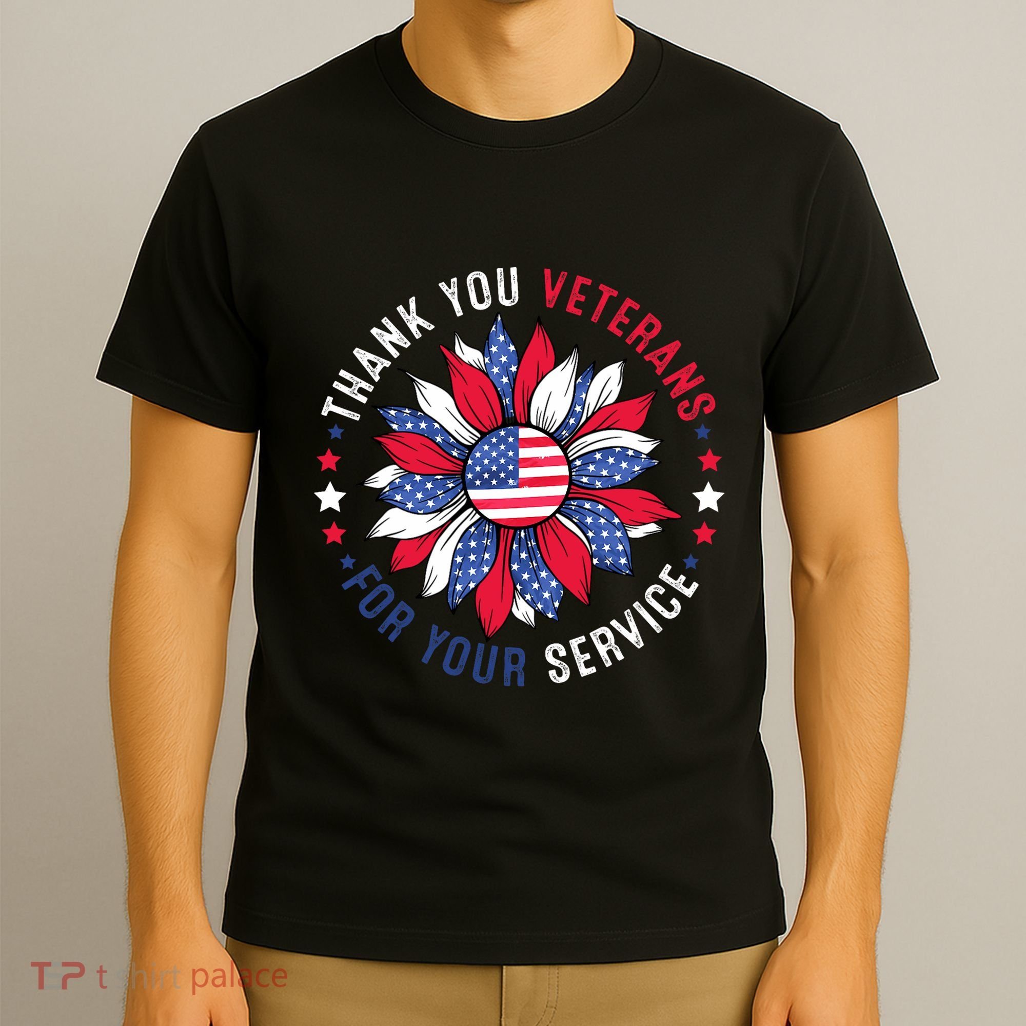 Thank You Veterans Sunflower Military Veterans Day Tribute T-Shirt