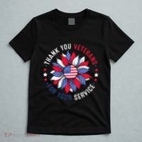 Thank You Veterans Sunflower Military Veterans Day Tribute T-Shirt thumb 5