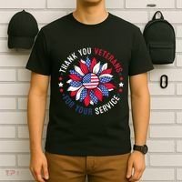 Thank You Veterans Sunflower Military Veterans Day Tribute T-Shirt thumb 6