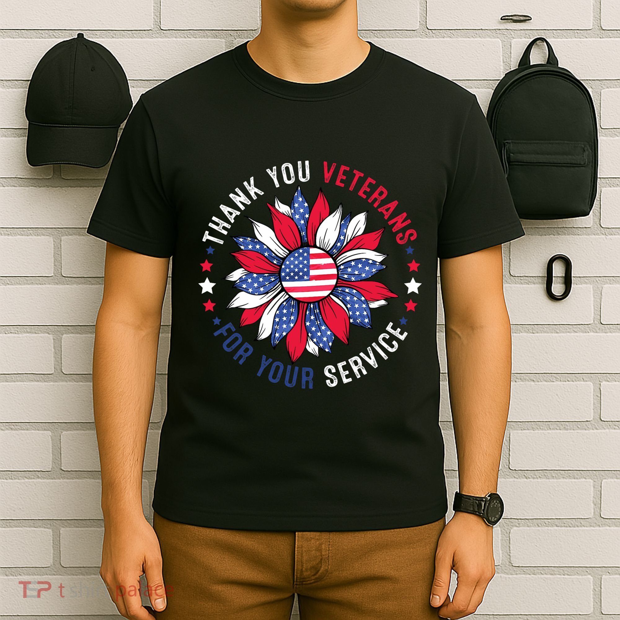 Thank You Veterans Sunflower Military Veterans Day Tribute T-Shirt