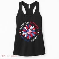 Thank You Veterans Sunflower Military Veterans Day Tribute Women's Tank Top thumb 0
