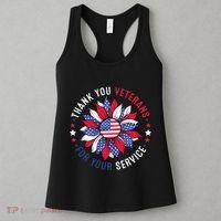 Thank You Veterans Sunflower Military Veterans Day Tribute Women's Tank Top thumb 3
