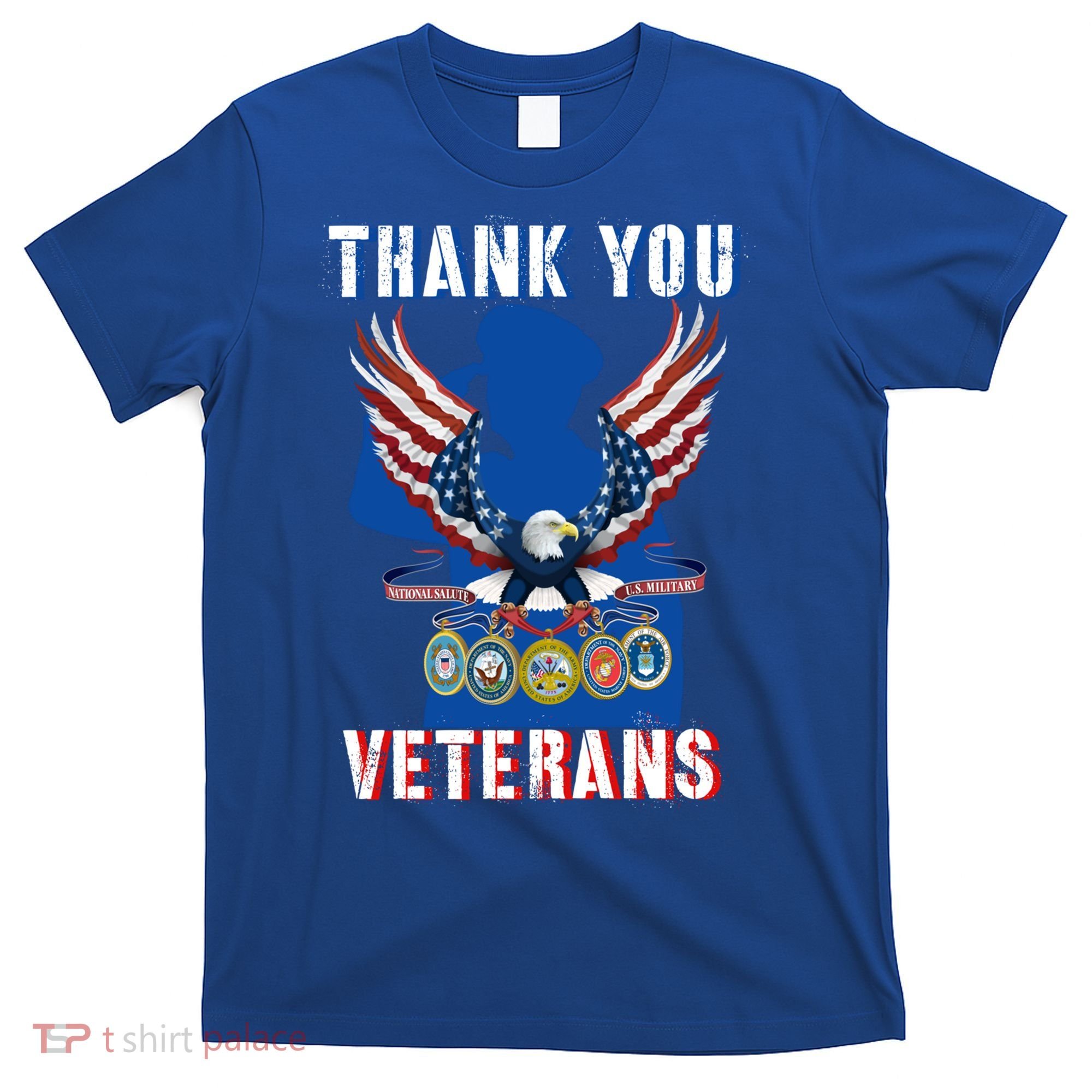 Thank You Veterans Combat Veteran Day American Flag Gift T-Shirt