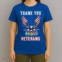 Thank You Veterans Combat Veteran Day American Flag Gift T-Shirt thumb 4