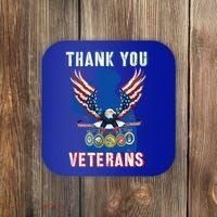 Thank You Veterans Combat Veteran Day American Flag Gift Coaster thumb 0