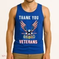 Thank You Veterans Combat Veteran Day American Flag Gift Tank Top thumb 3