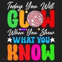 Today You Will Glow Teachers Day Test Day Testing Beanie thumb 2