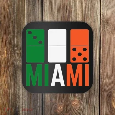 Three Zero Five 305 Miami Domino Coaster
