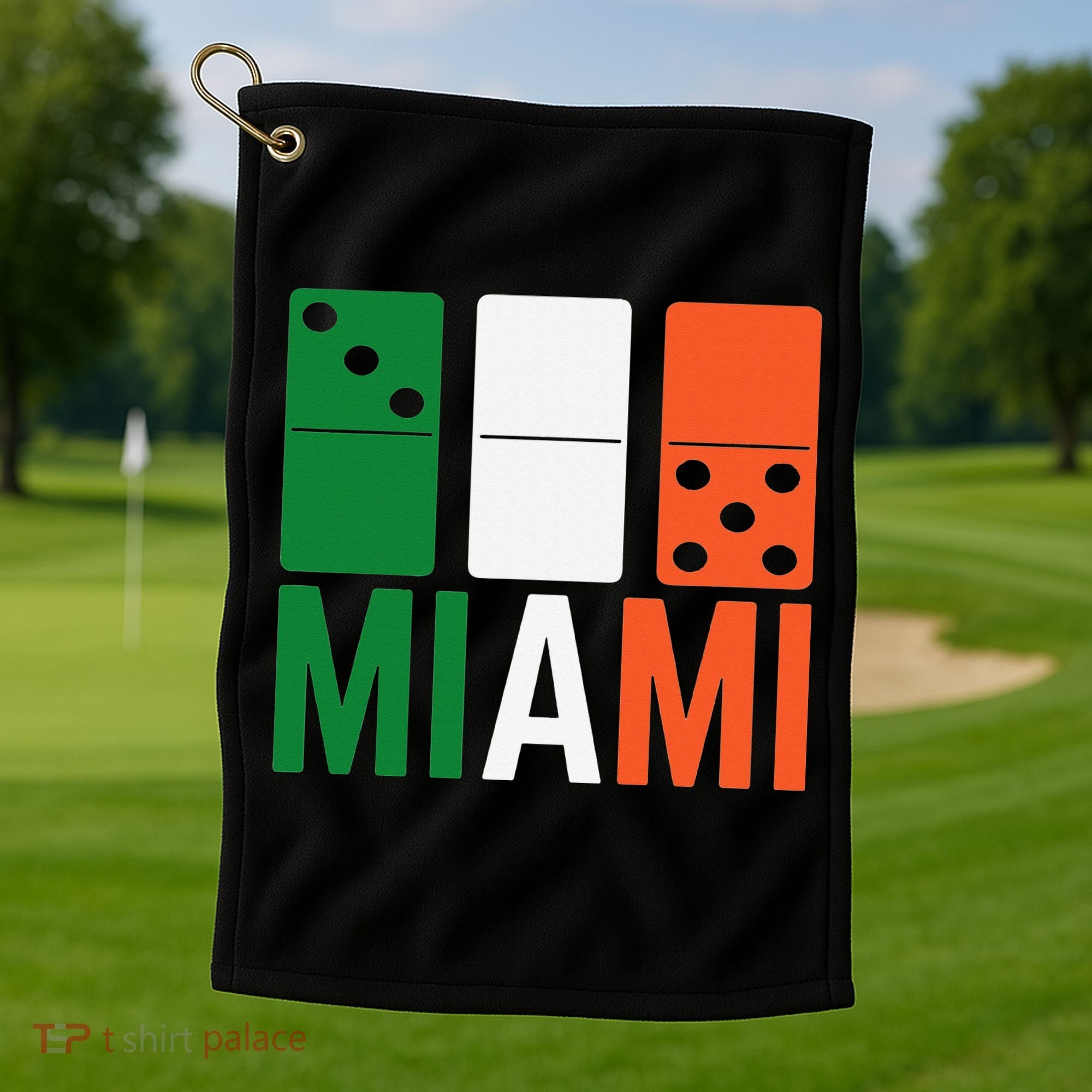 Three Zero Five 305 Miami Domino Golf Towel
