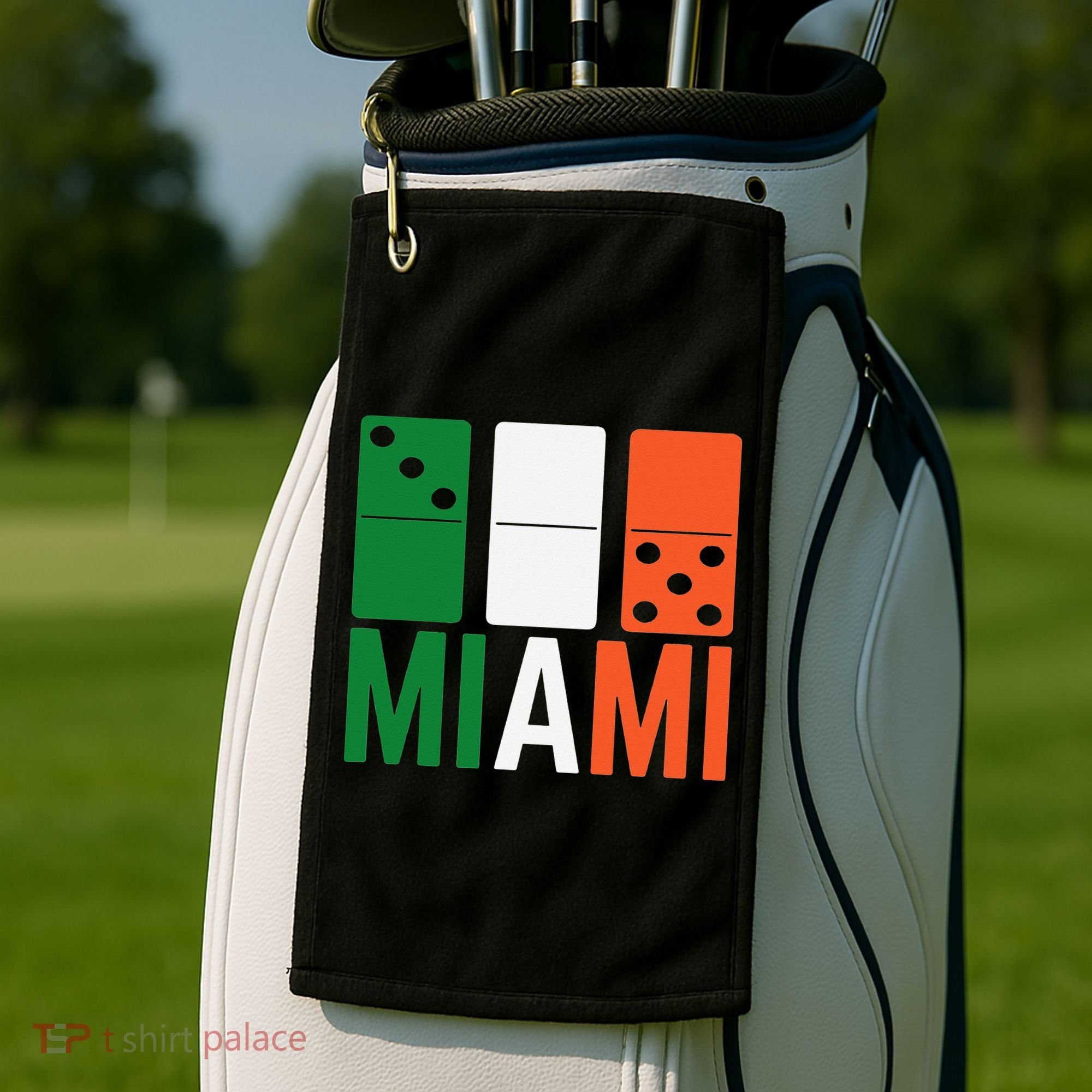 Three Zero Five 305 Miami Domino Golf Towel