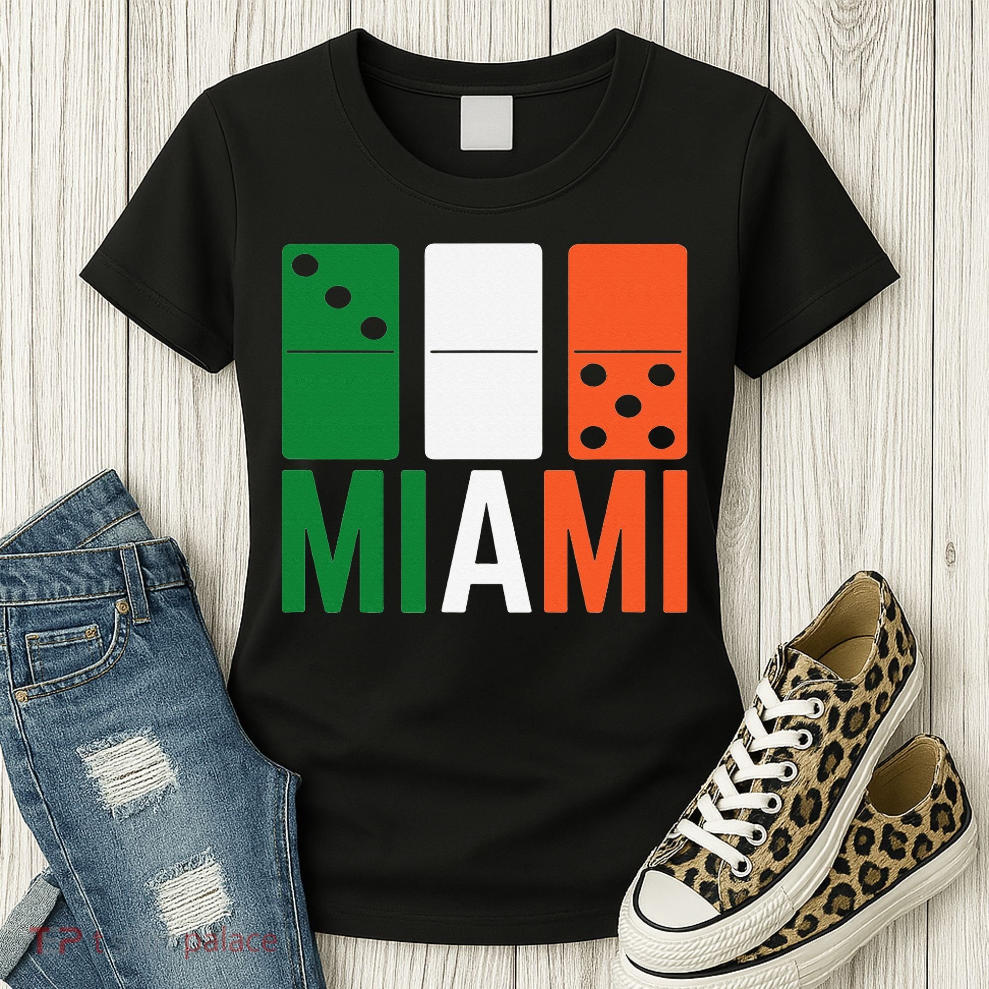 Three Zero Five 305 Miami Domino Women's T-Shirt