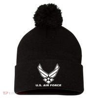 U.S. Air Force Logo Pom Pom 12in Knit Beanie thumb 0