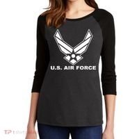 U.S. Air Force Logo Women's Tri-Blend 3/4-Sleeve Raglan Shirt thumb 2