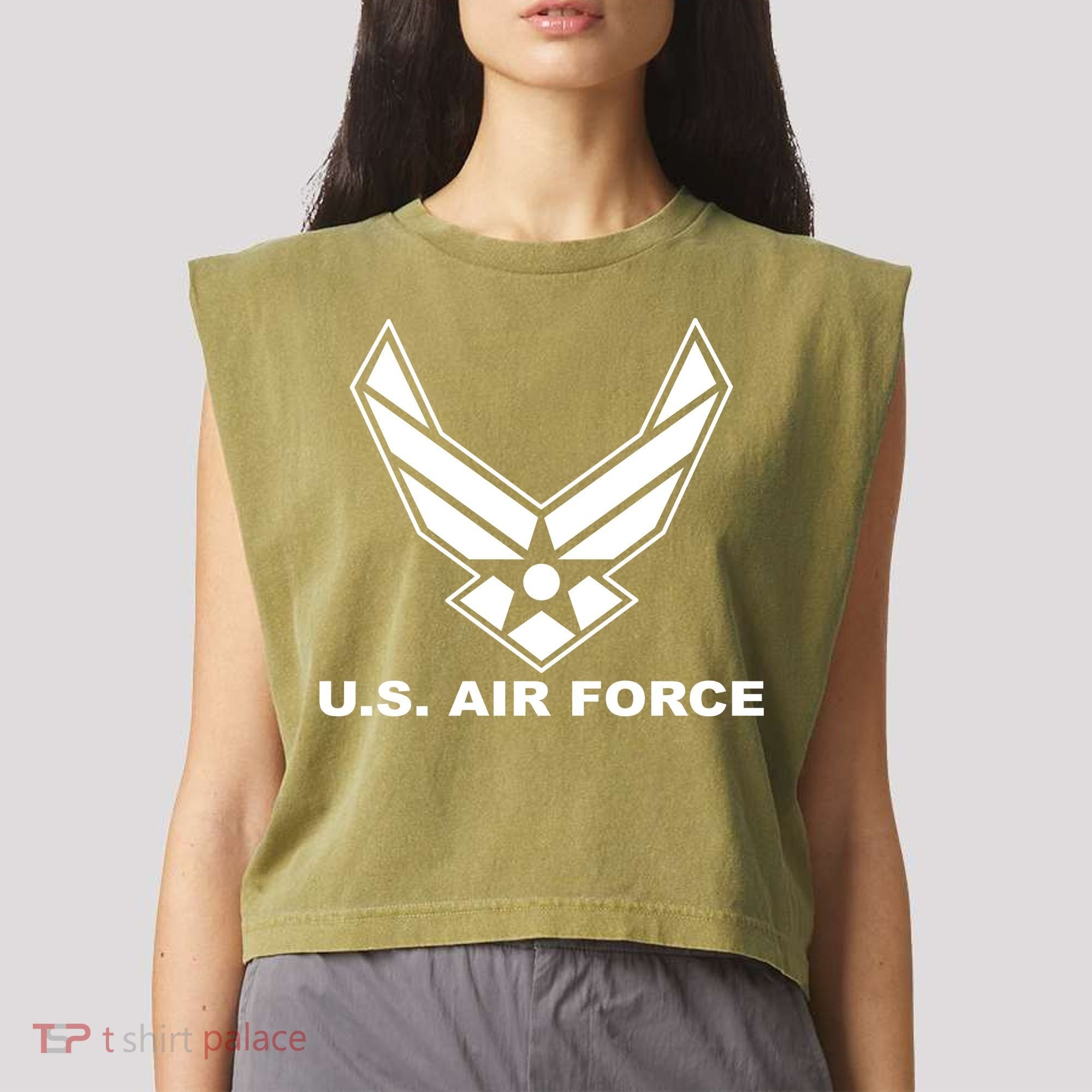 U.S. Air Force Logo Garment-Dyed Women's Muscle Tee