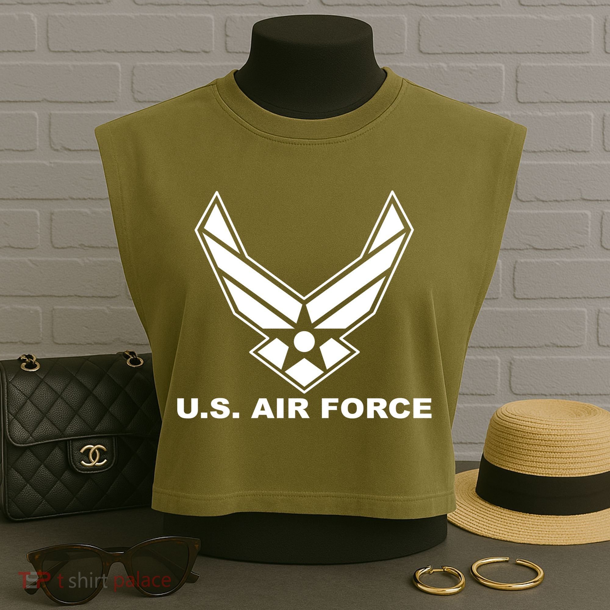 U.S. Air Force Logo Garment-Dyed Women's Muscle Tee