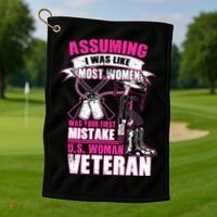 U.S. Woman Veteran Golf Towel thumb 1