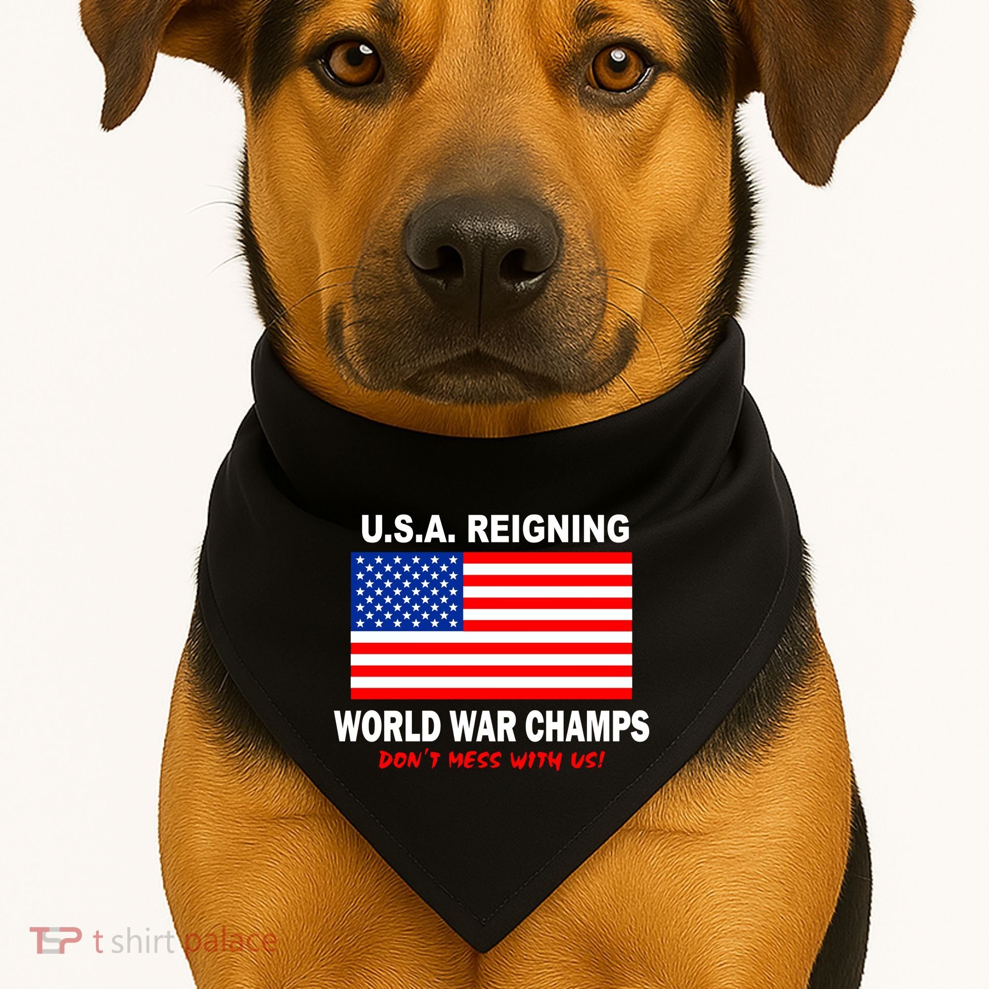 U.S.A. Reigning World War Champs USA-Made Doggie Bandana