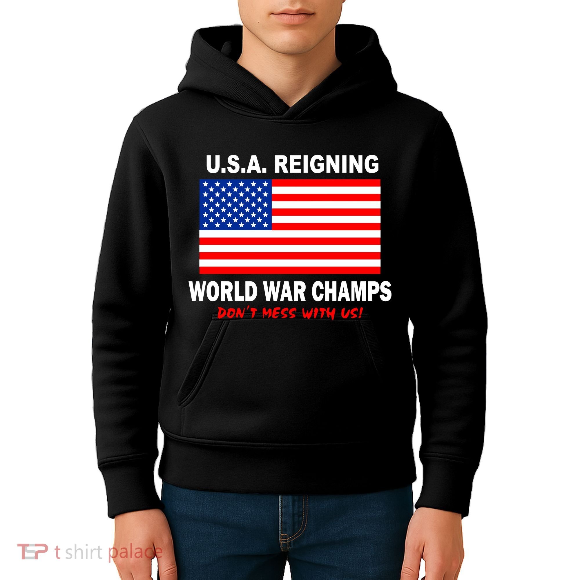 U.S.A. Reigning World War Champs Kids Hoodie