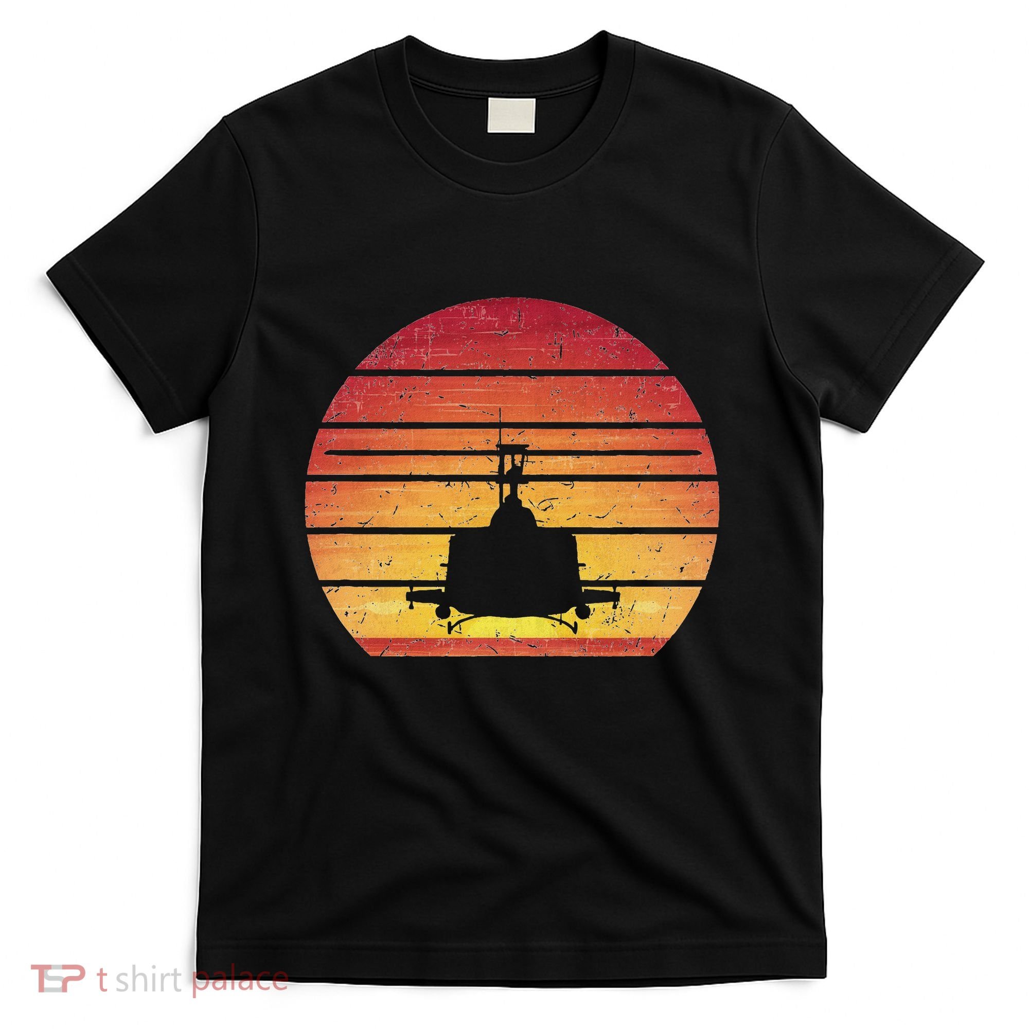 Uh 1 Huey Retro Helicopter Vintage Style Vietnam Chopper T-Shirt