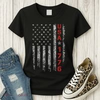 Usa 1776 Patriotic Independence Day Women's T-Shirt thumb 3