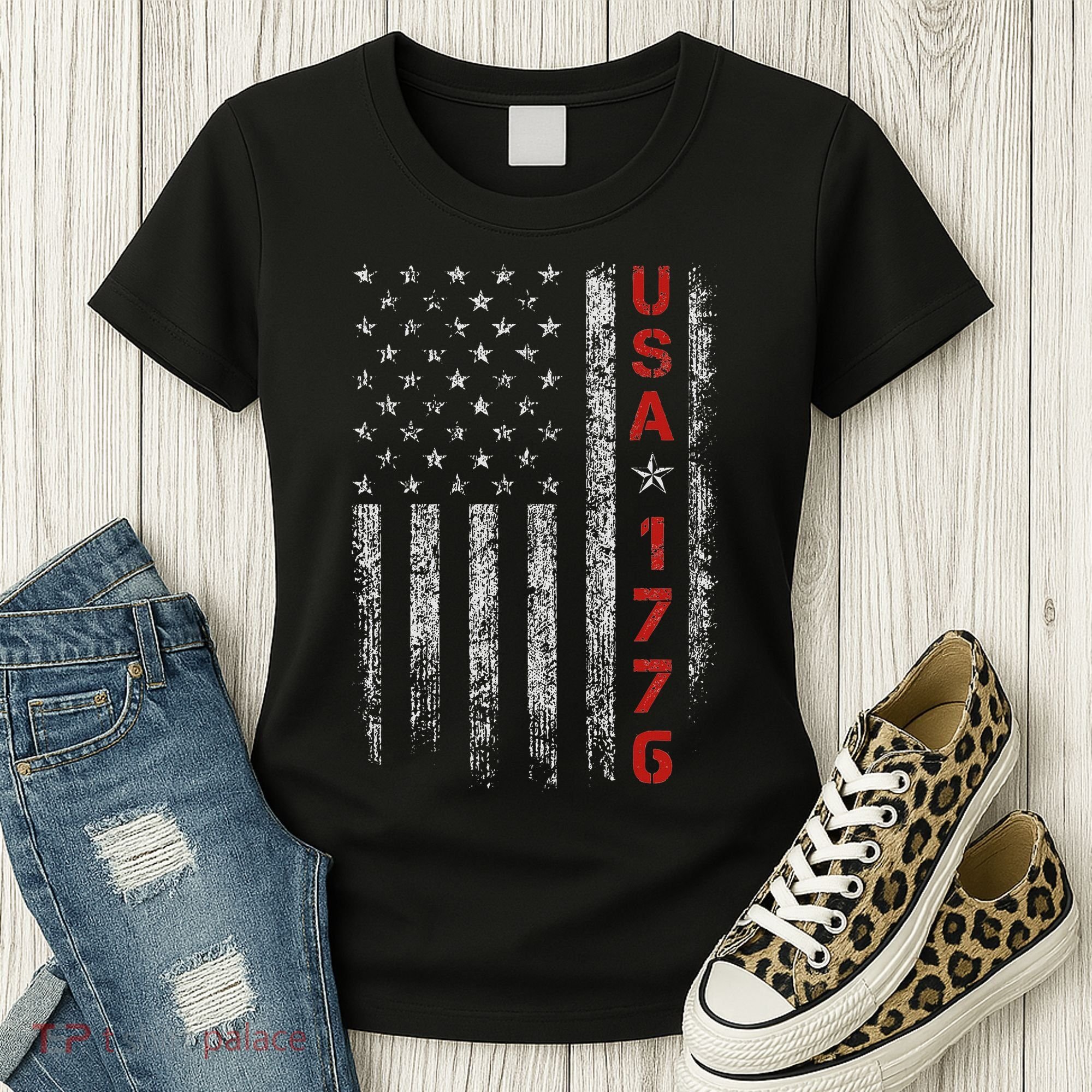 Usa 1776 Patriotic Independence Day Women's T-Shirt