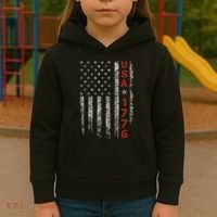 Usa 1776 Patriotic Independence Day Kids Hoodie thumb 3