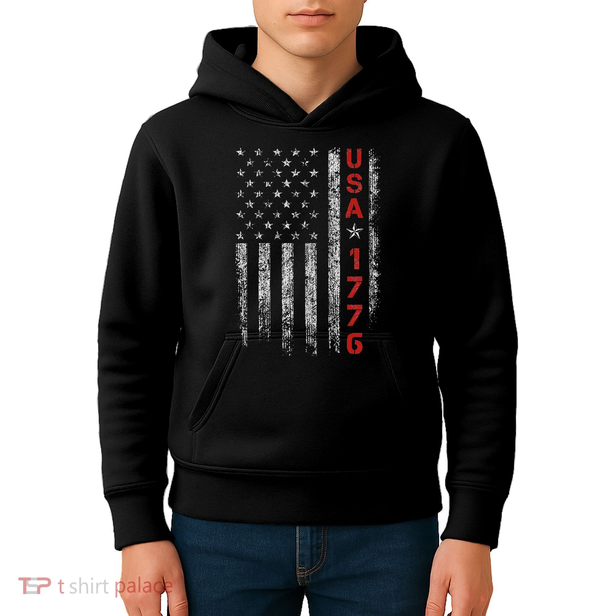Usa 1776 Patriotic Independence Day Kids Hoodie