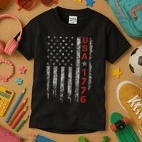 Usa 1776 Patriotic Independence Day Kids T-Shirt thumb 3