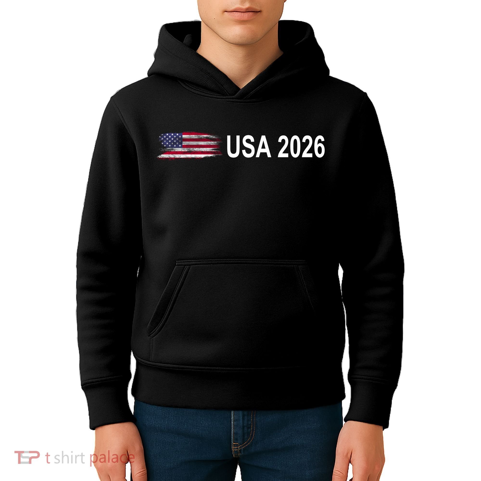 USA 2026 Football Soccer Team Flag Kids Hoodie