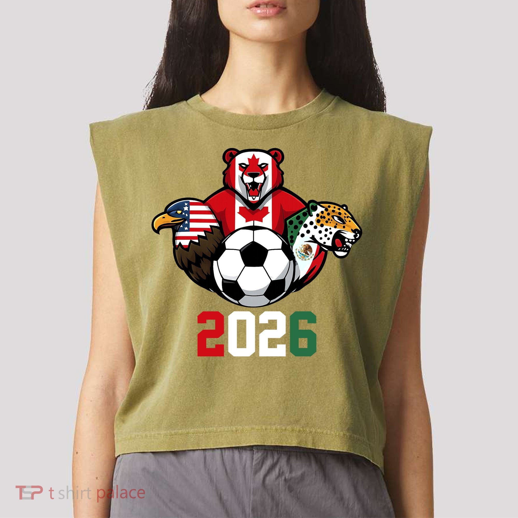 United 2026 Soccer North America Tournament Garment-Dyed Women's Muscle Tee