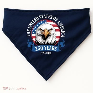 USA 250 Years Bald Eagle Patriotic 250th Anniversary USA-Made Doggie Bandana