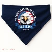 USA 250 Years Bald Eagle Patriotic 250th Anniversary USA-Made Doggie Bandana thumb 0