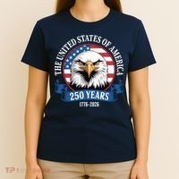 USA 250 Years Bald Eagle Patriotic 250th Anniversary T-Shirt thumb 4