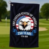 USA 250 Years Bald Eagle Patriotic 250th Anniversary Golf Towel thumb 1