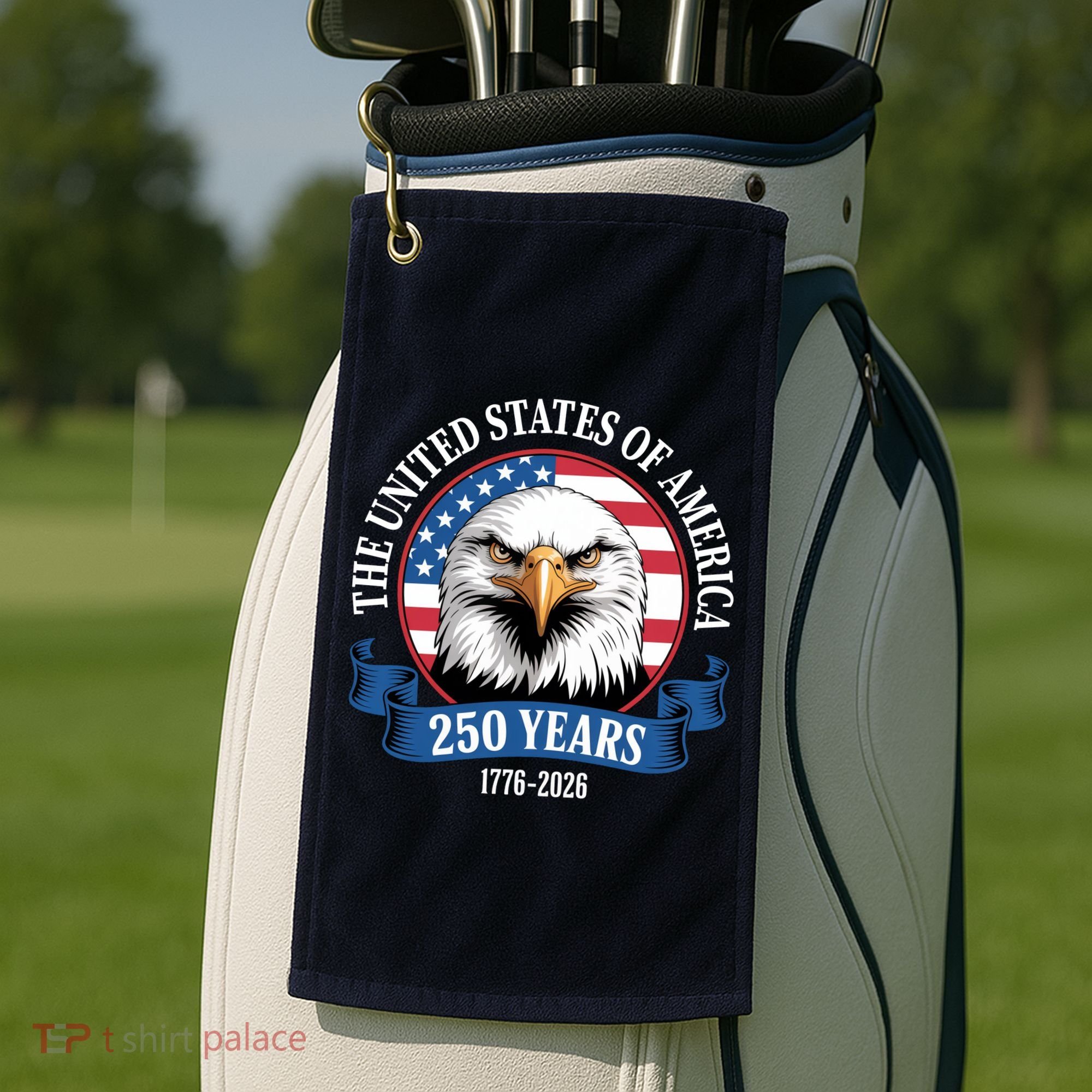 USA 250 Years Bald Eagle Patriotic 250th Anniversary Golf Towel