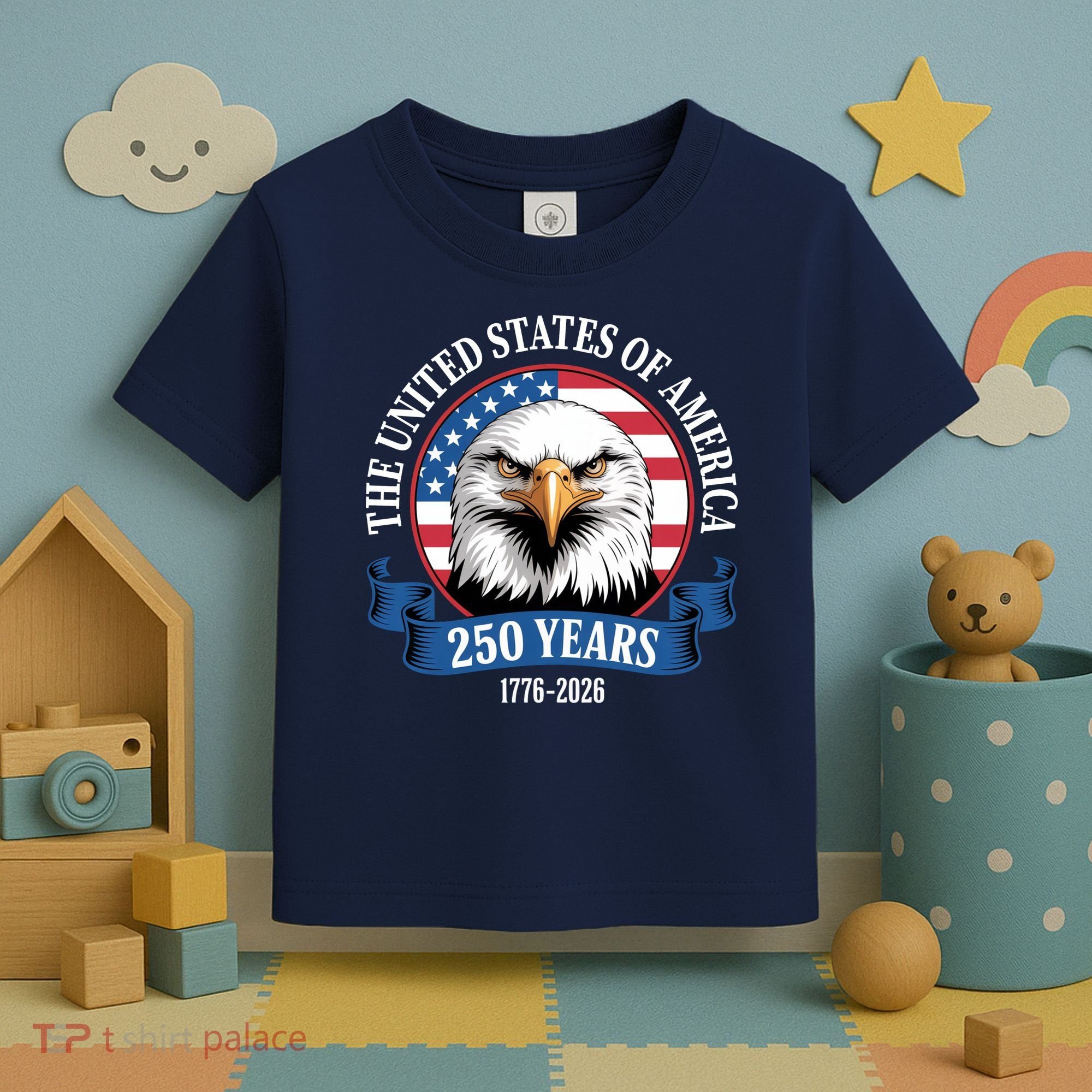 USA 250 Years Bald Eagle Patriotic 250th Anniversary Toddler T-Shirt