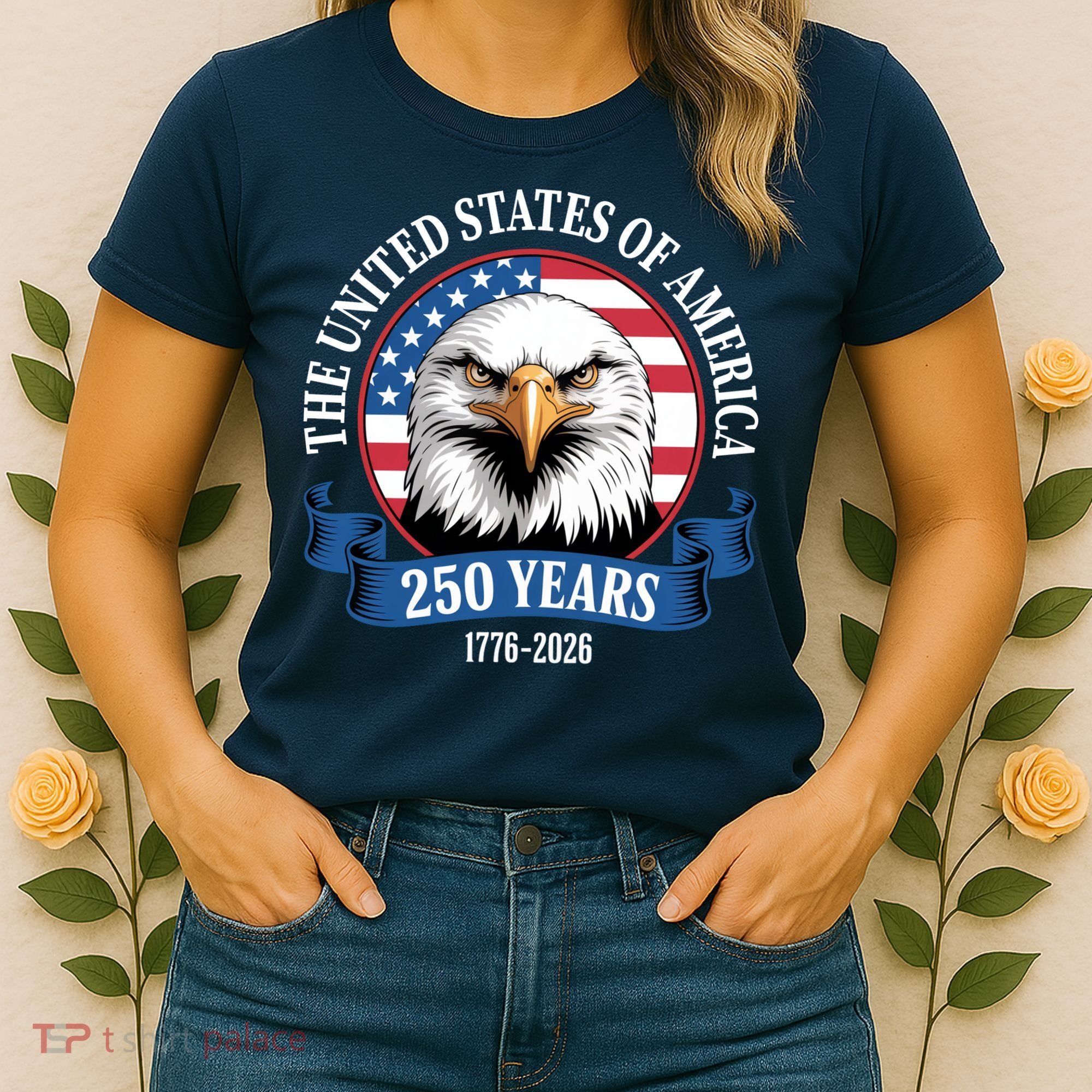 USA 250 Years Bald Eagle Patriotic 250th Anniversary Women's T-Shirt