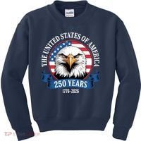 USA 250 Years Bald Eagle Patriotic 250th Anniversary Kids Sweatshirt thumb 0