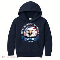 USA 250 Years Bald Eagle Patriotic 250th Anniversary Kids Hoodie thumb 0