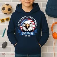 USA 250 Years Bald Eagle Patriotic 250th Anniversary Kids Hoodie thumb 2
