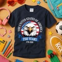 USA 250 Years Bald Eagle Patriotic 250th Anniversary Kids T-Shirt thumb 3