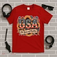 USA 250 Year Of Freedom Sunflowers T-Shirt thumb 5